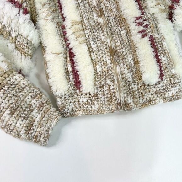 le sweater Jacket Womens Medium Multicolor Handknit Long Sleeve Boho Festival - Picture 2 of 8